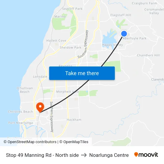 Stop 49 Manning Rd - North side to Noarlunga Centre map