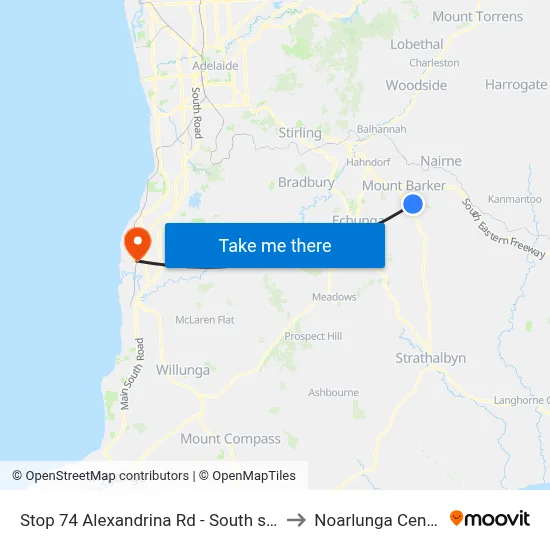 Stop 74 Alexandrina Rd - South side to Noarlunga Centre map