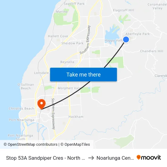 Stop 53A Sandpiper Cres - North side to Noarlunga Centre map