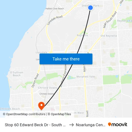 Stop 60 Edward Beck Dr - South side to Noarlunga Centre map