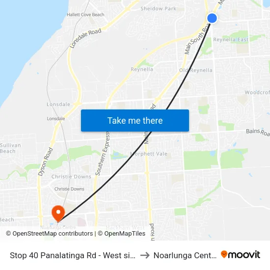 Stop 40 Panalatinga Rd - West side to Noarlunga Centre map