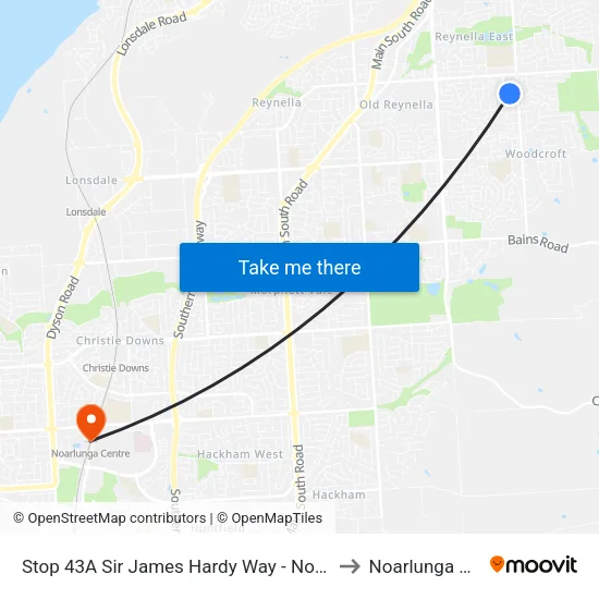 Stop 43A Sir James Hardy Way - North East side to Noarlunga Centre map