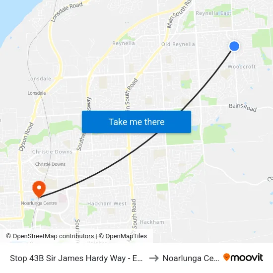 Stop 43B Sir James Hardy Way - East side to Noarlunga Centre map