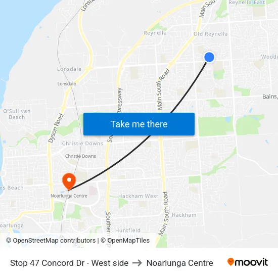Stop 47 Concord Dr - West side to Noarlunga Centre map