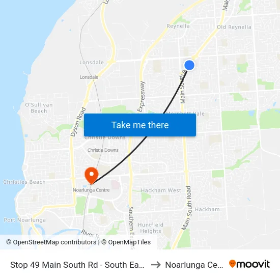 Stop 49 Main South Rd - South East side to Noarlunga Centre map
