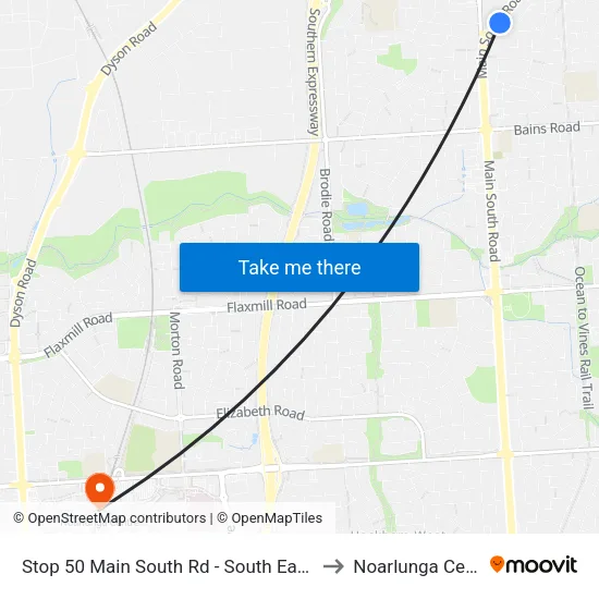 Stop 50 Main South Rd - South East side to Noarlunga Centre map