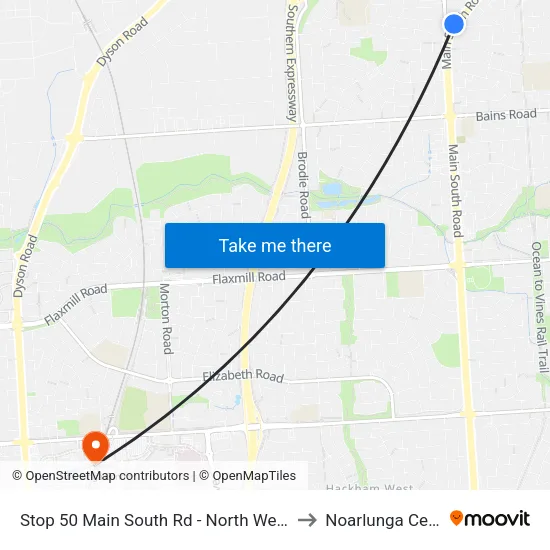 Stop 50 Main South Rd - North West side to Noarlunga Centre map