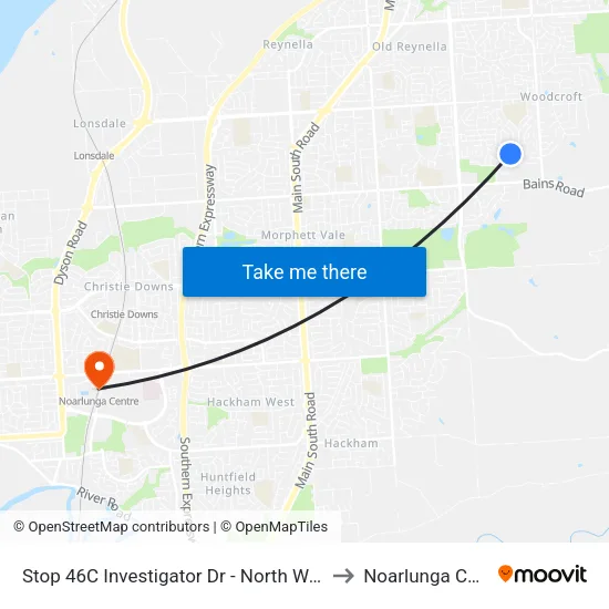 Stop 46C Investigator Dr - North West side to Noarlunga Centre map