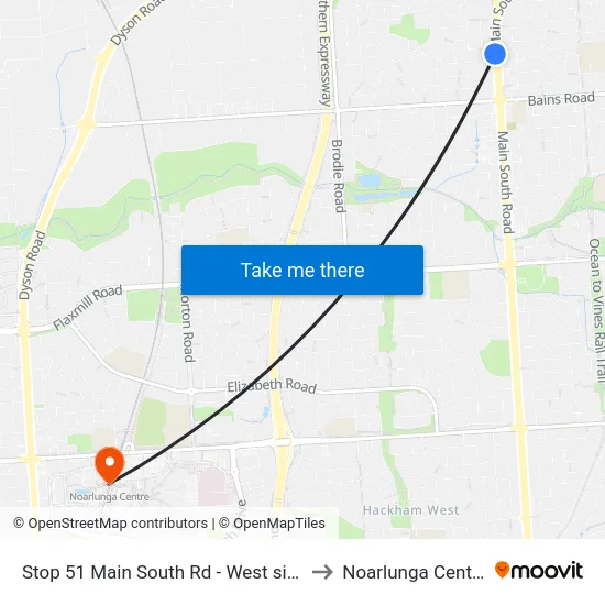 Stop 51 Main South Rd - West side to Noarlunga Centre map
