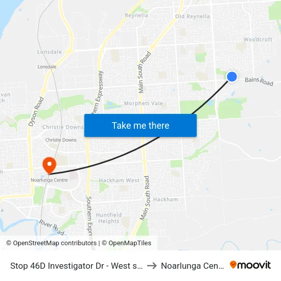 Stop 46D Investigator Dr - West side to Noarlunga Centre map
