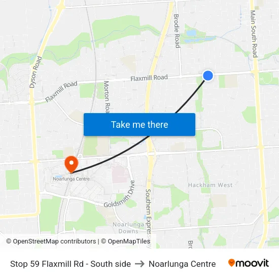 Stop 59 Flaxmill Rd - South side to Noarlunga Centre map