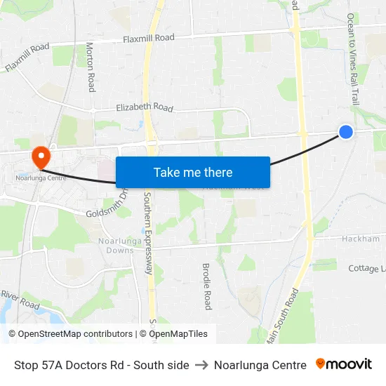 Stop 57A Doctors Rd - South side to Noarlunga Centre map