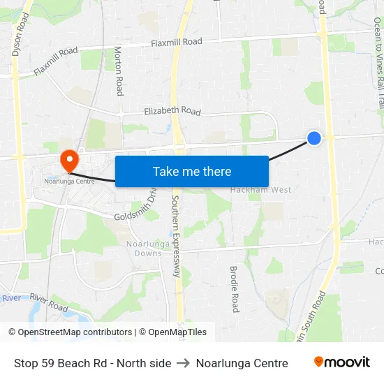 Stop 59 Beach Rd - North side to Noarlunga Centre map