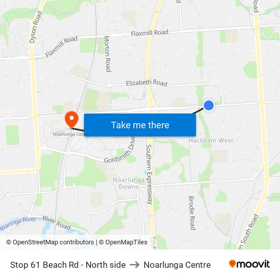 Stop 61 Beach Rd - North side to Noarlunga Centre map