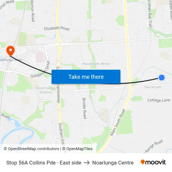 Stop 56A Collins Pde - East side to Noarlunga Centre map