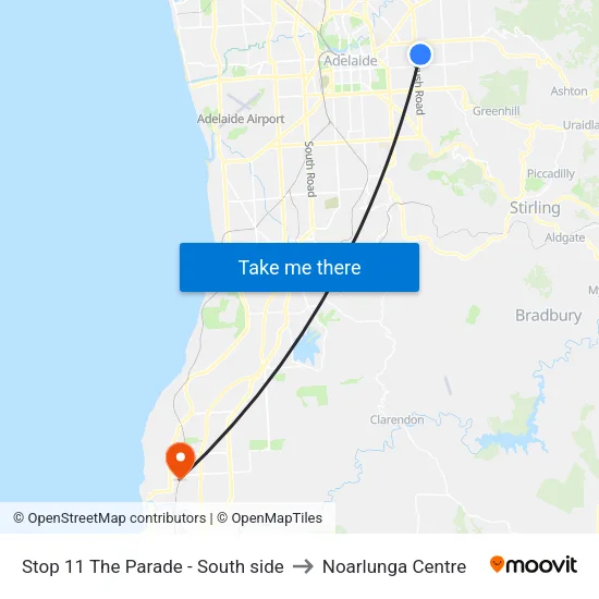 Stop 11 The Parade - South side to Noarlunga Centre map