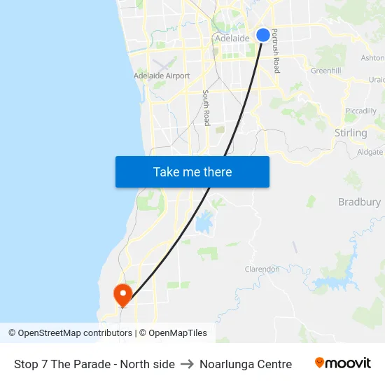 Stop 7 The Parade - North side to Noarlunga Centre map