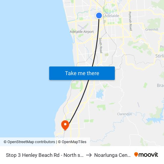 Stop 3 Henley Beach Rd - North side to Noarlunga Centre map