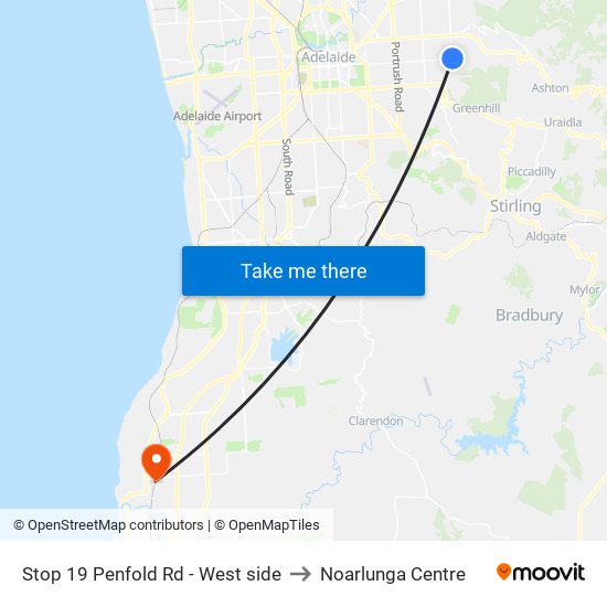 Stop 19 Penfold Rd - West side to Noarlunga Centre map