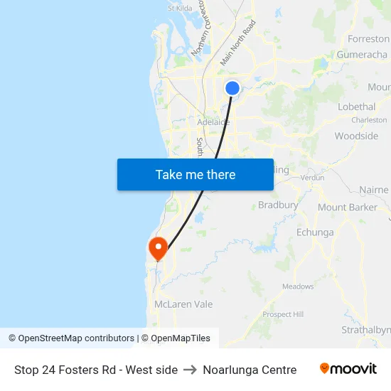 Stop 24 Fosters Rd - West side to Noarlunga Centre map