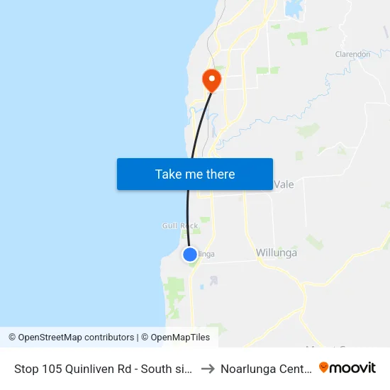 Stop 105 Quinliven Rd - South side to Noarlunga Centre map