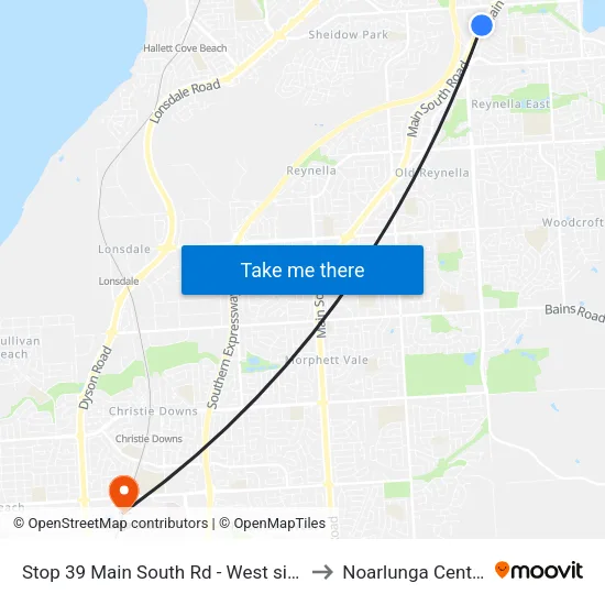 Stop 39 Main South Rd - West side to Noarlunga Centre map