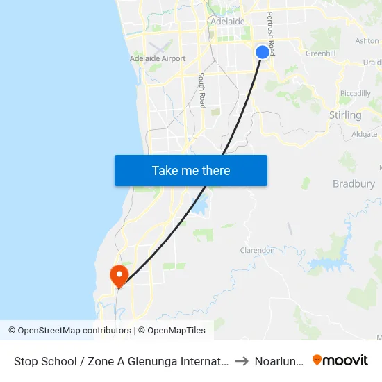Stop School / Zone A Glenunga International High School Conyngham St to Noarlunga Centre map