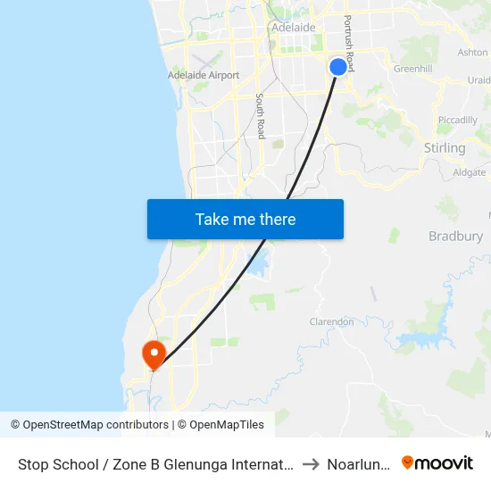 Stop School / Zone B Glenunga International High School Conyngham St to Noarlunga Centre map