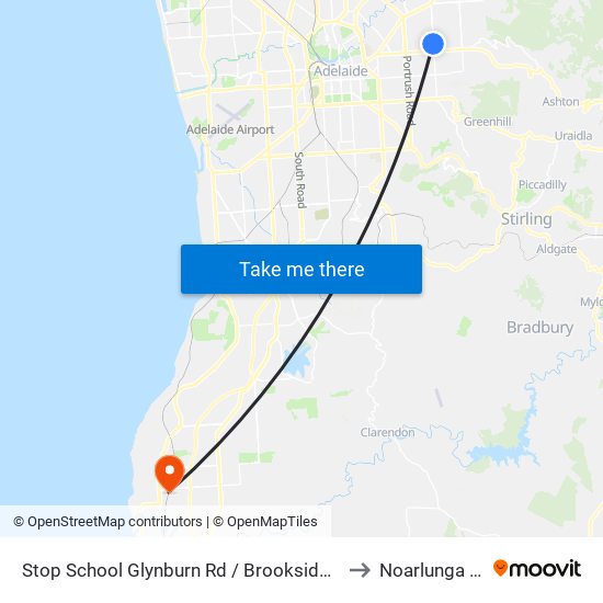 Stop School Glynburn Rd / Brookside Ave - West side to Noarlunga Centre map