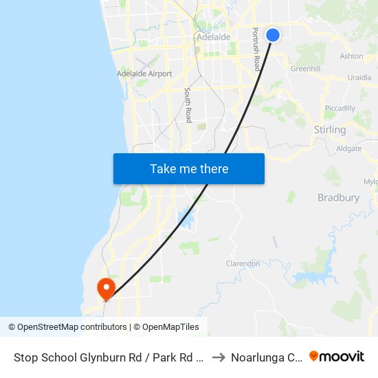 Stop School Glynburn Rd / Park Rd - West side to Noarlunga Centre map
