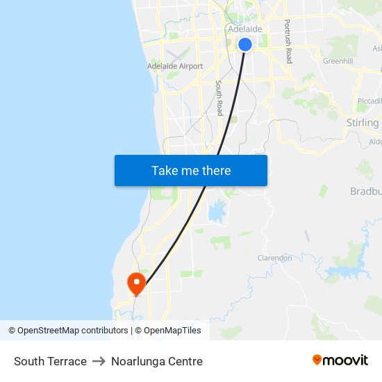 South Terrace to Noarlunga Centre map