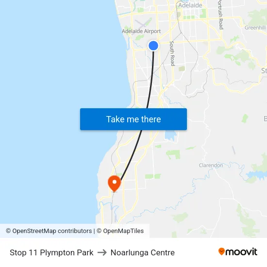 Stop 11 Plympton Park to Noarlunga Centre map