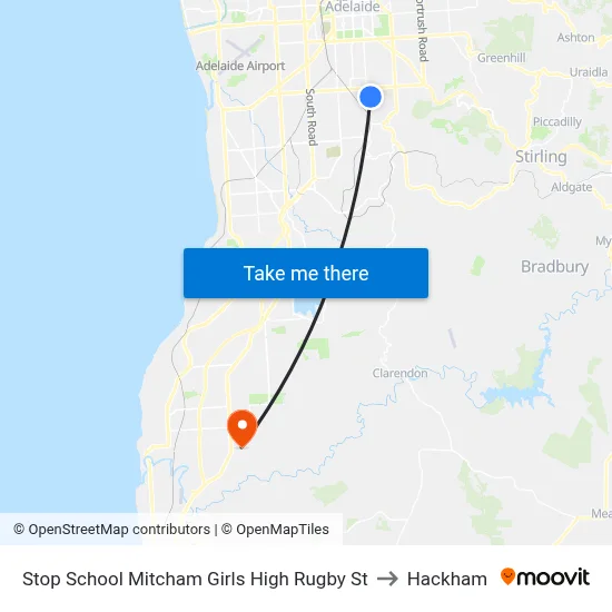 Stop School Mitcham Girls High Rugby St to Hackham map