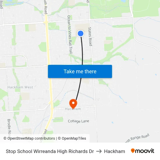 Stop School Wirreanda High Richards Dr to Hackham map