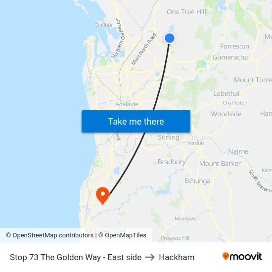 Stop 73 The Golden Way - East side to Hackham map