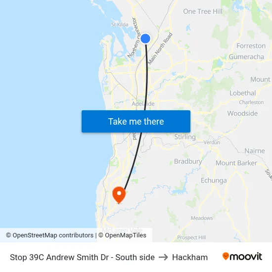 Stop 39C Andrew Smith Dr - South side to Hackham map