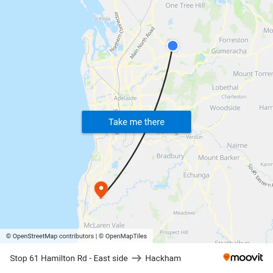 Stop 61 Hamilton Rd - East side to Hackham map