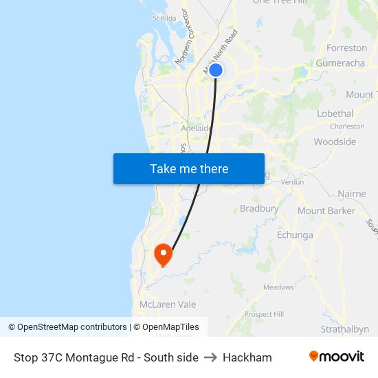 Stop 37C Montague Rd - South side to Hackham map