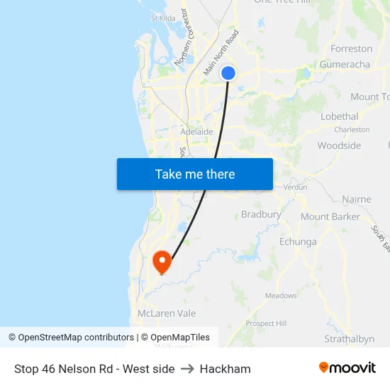 Stop 46 Nelson Rd - West side to Hackham map