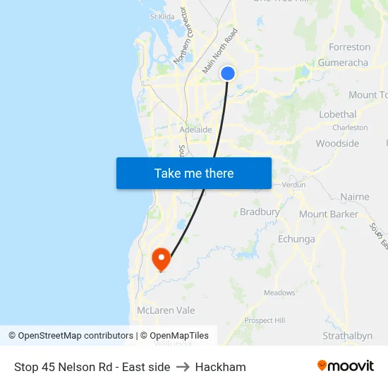 Stop 45 Nelson Rd - East side to Hackham map