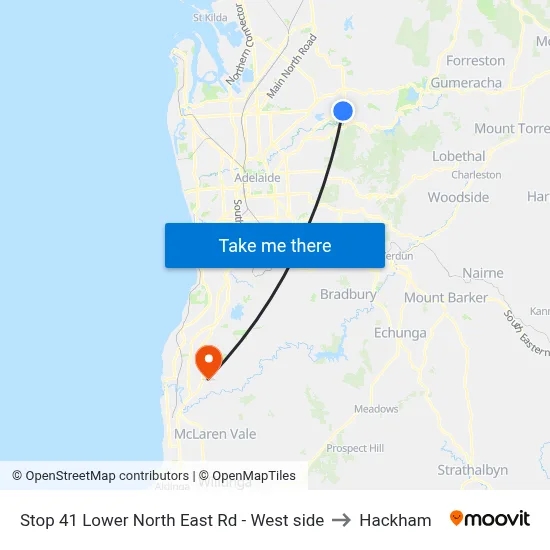 Stop 41 Lower North East Rd - West side to Hackham map