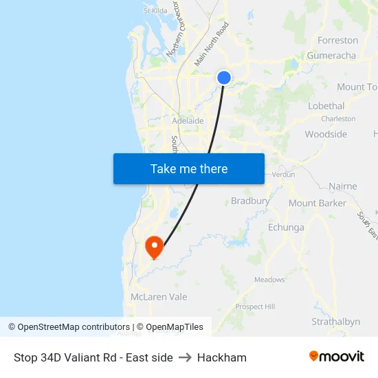 Stop 34D Valiant Rd - East side to Hackham map