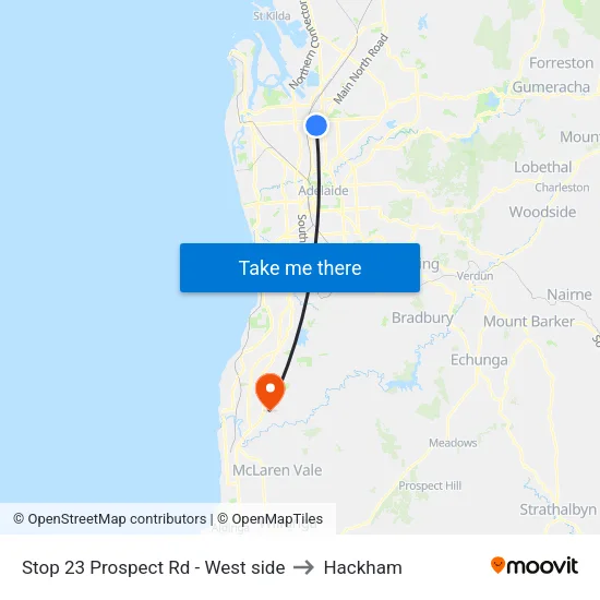 Stop 23 Prospect Rd - West side to Hackham map