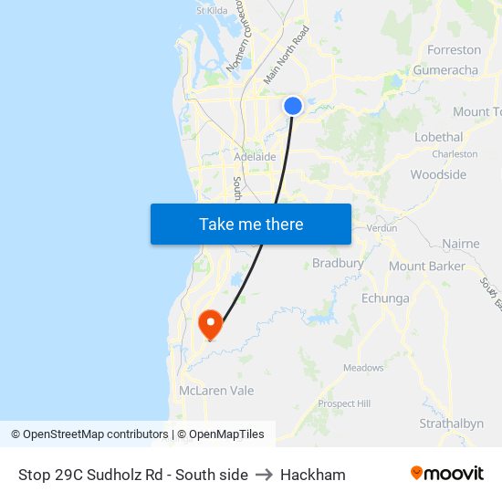 Stop 29C Sudholz Rd - South side to Hackham map