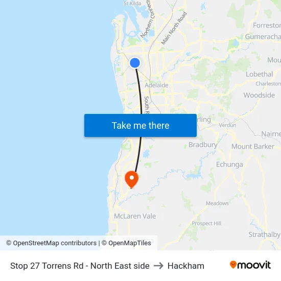 Stop 27 Torrens Rd - North East side to Hackham map