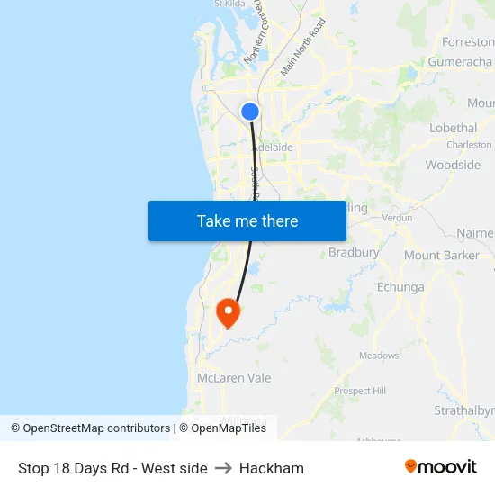 Stop 18 Days Rd - West side to Hackham map