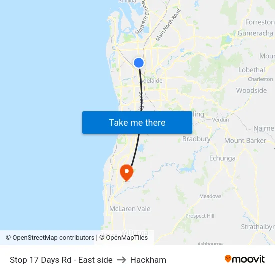 Stop 17 Days Rd - East side to Hackham map
