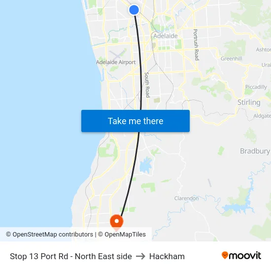 Stop 13 Port Rd - North East side to Hackham map