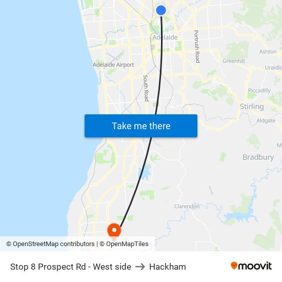 Stop 8 Prospect Rd - West side to Hackham map