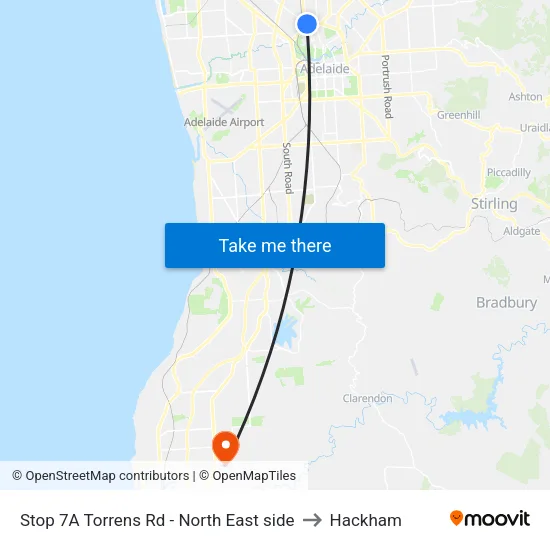 Stop 7A Torrens Rd - North East side to Hackham map
